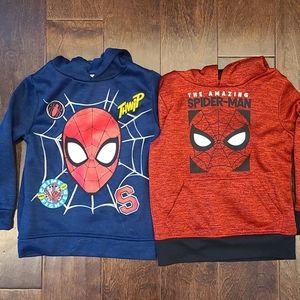 Two Marvel Spiderman hooded sweatshirts